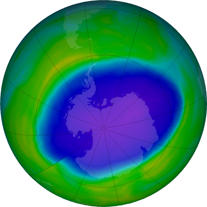 Antarctic ozone map for 27 October 2022